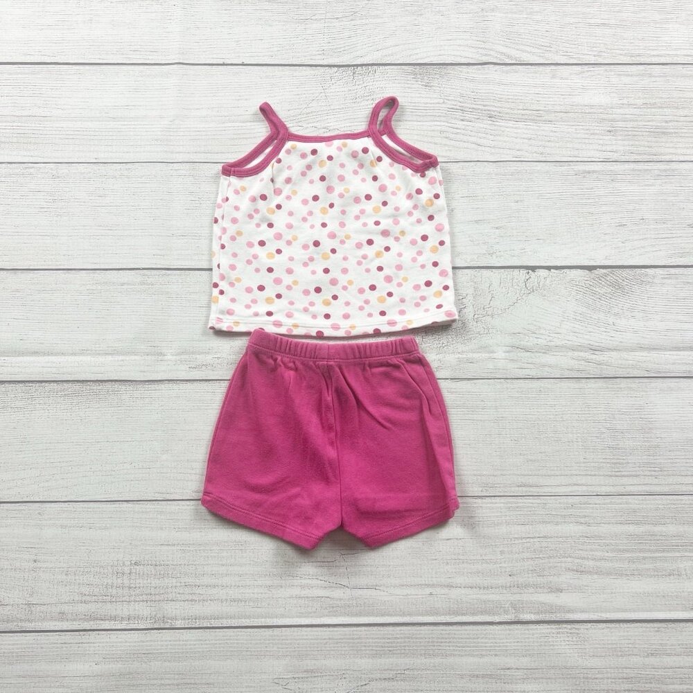 Baby Gap 2 Piece Outfit Set Polka Dot Tank Top + Pink Shorts 3-6 Months - Picture 4 of 4